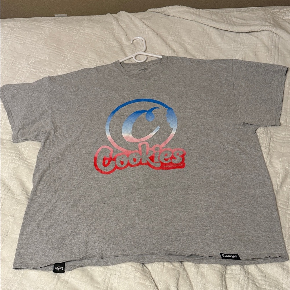 Cookies sf 4xl Gray Short Sleeve Tee with Logo Design